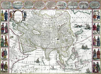 Asien nyligen avgränsat, 1617 (färggravyr)